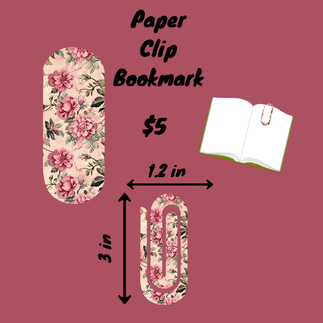 Vintage Bloom Paper Clip Bookmarks