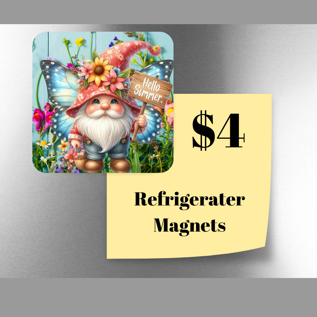 Enchanted Garden Welcome Summer Gnome Magnets