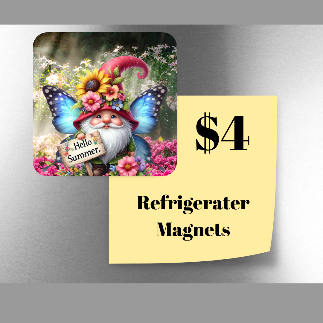 Enchanted Garden Welcome Summer Gnome Magnets