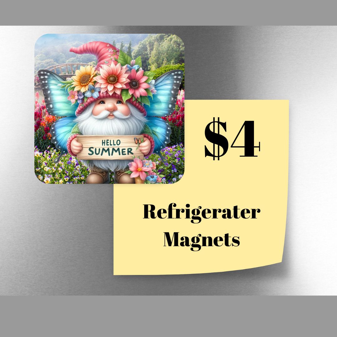 Enchanted Garden Welcome Summer Gnome Magnets
