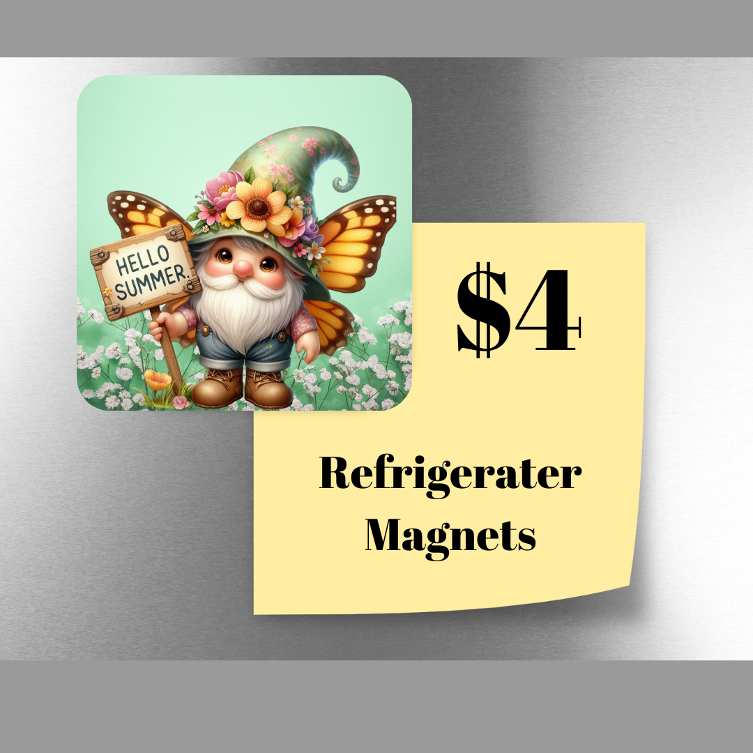 Enchanted Garden Welcome Summer Gnome Magnets