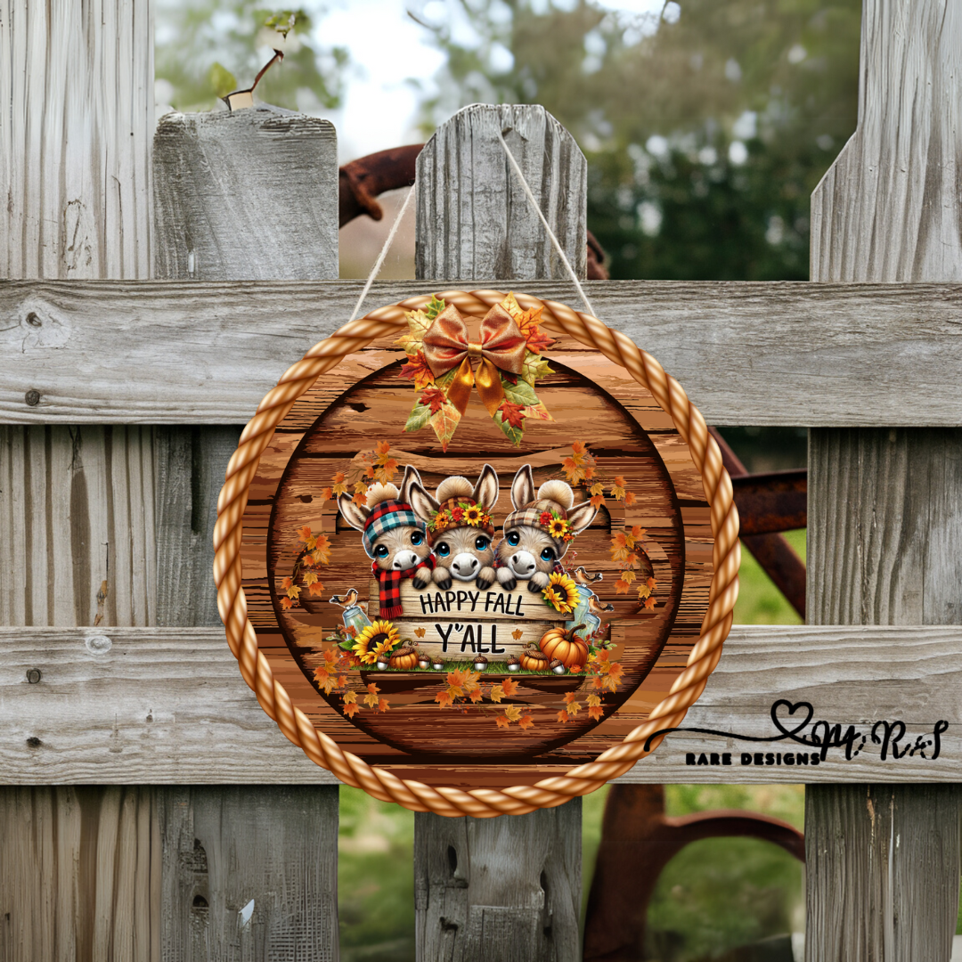 Happy Fall Y’all Farm Friends Round Sign Collection