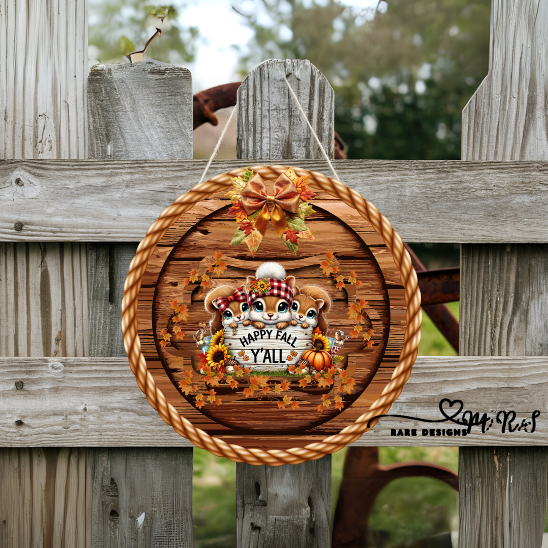 Happy Fall Y’all Farm Friends Round Sign Collection