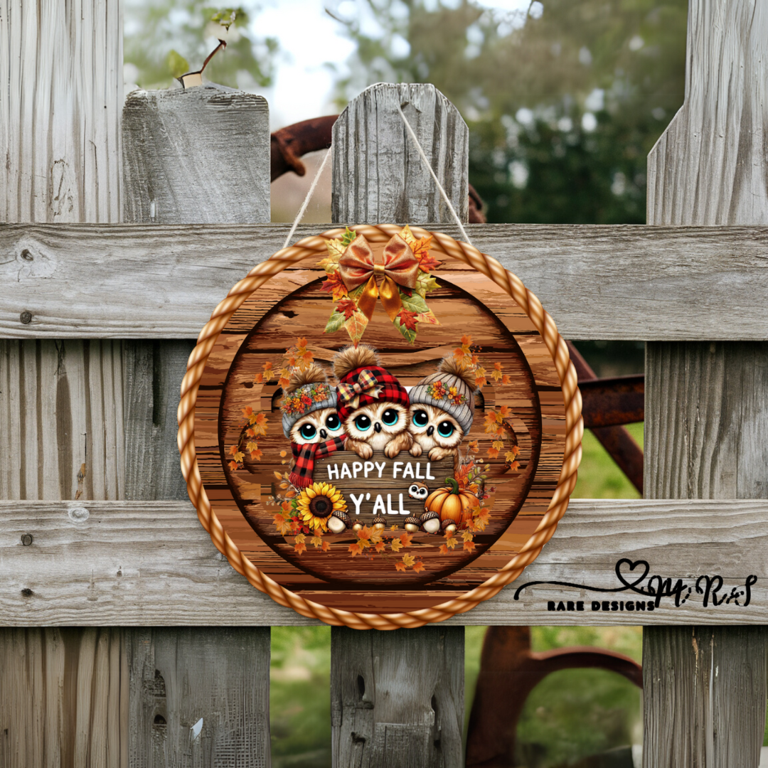 Happy Fall Y’all Farm Friends Round Sign Collection