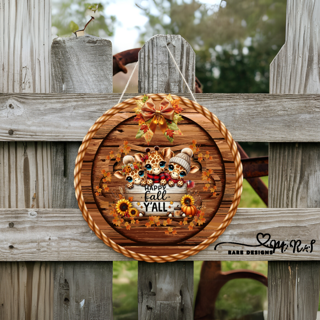 Happy Fall Y’all Farm Friends Round Sign Collection