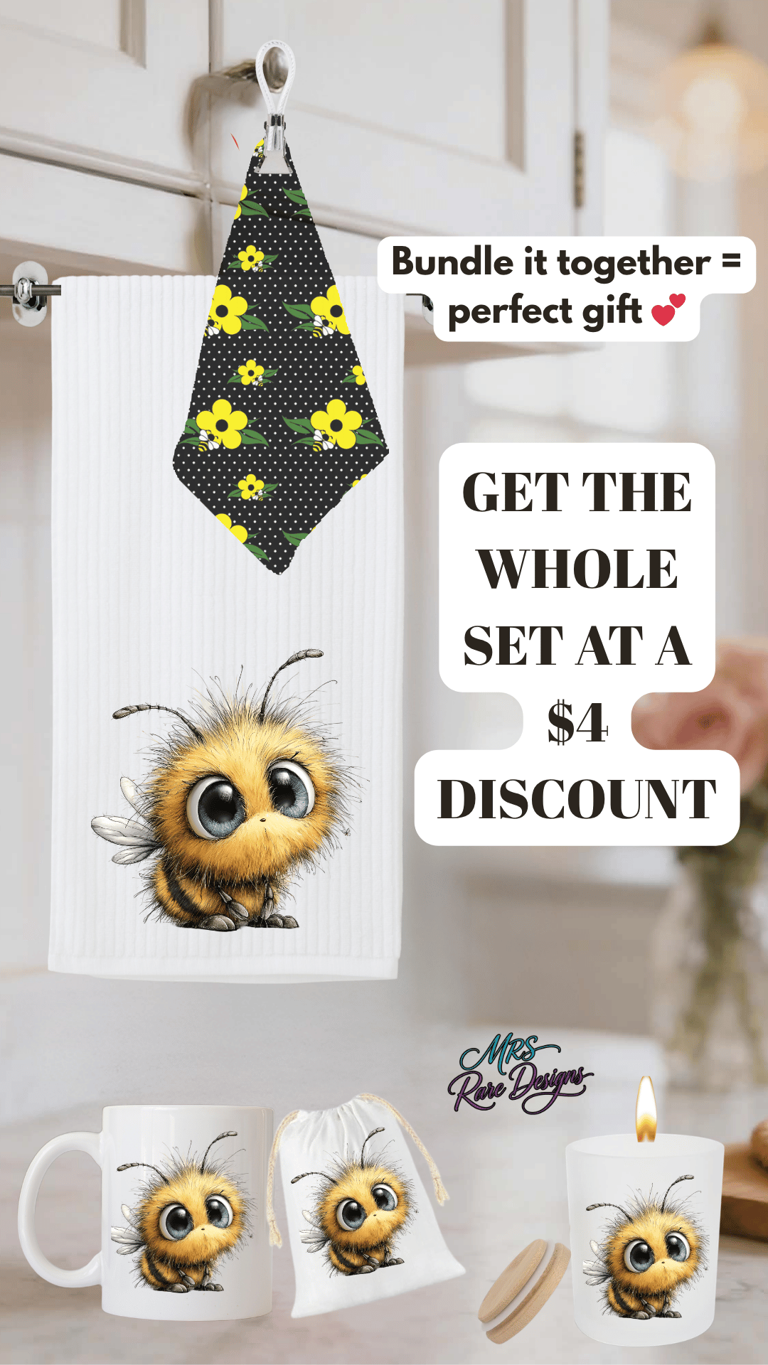 Cute Bumble Bee Cozy Kitchen Gift Set