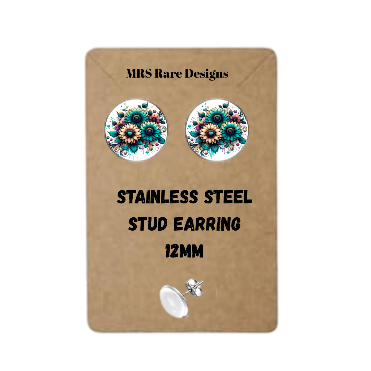 🌺Boho Bloom Studs – 12mm Stainless Steel Earrings