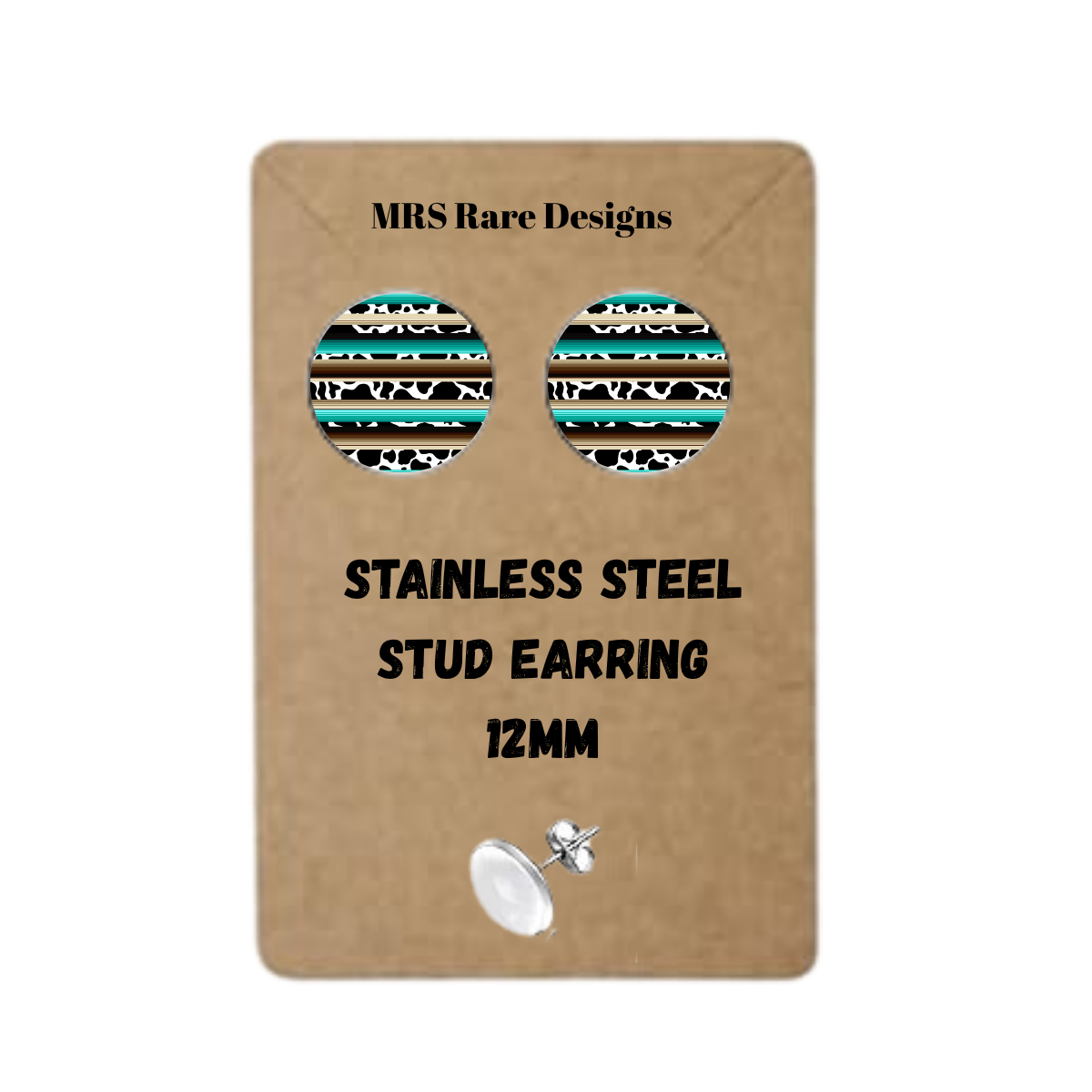 🌵Cowgirl Spirit Studs – 12mm Stainless Steel Earrings