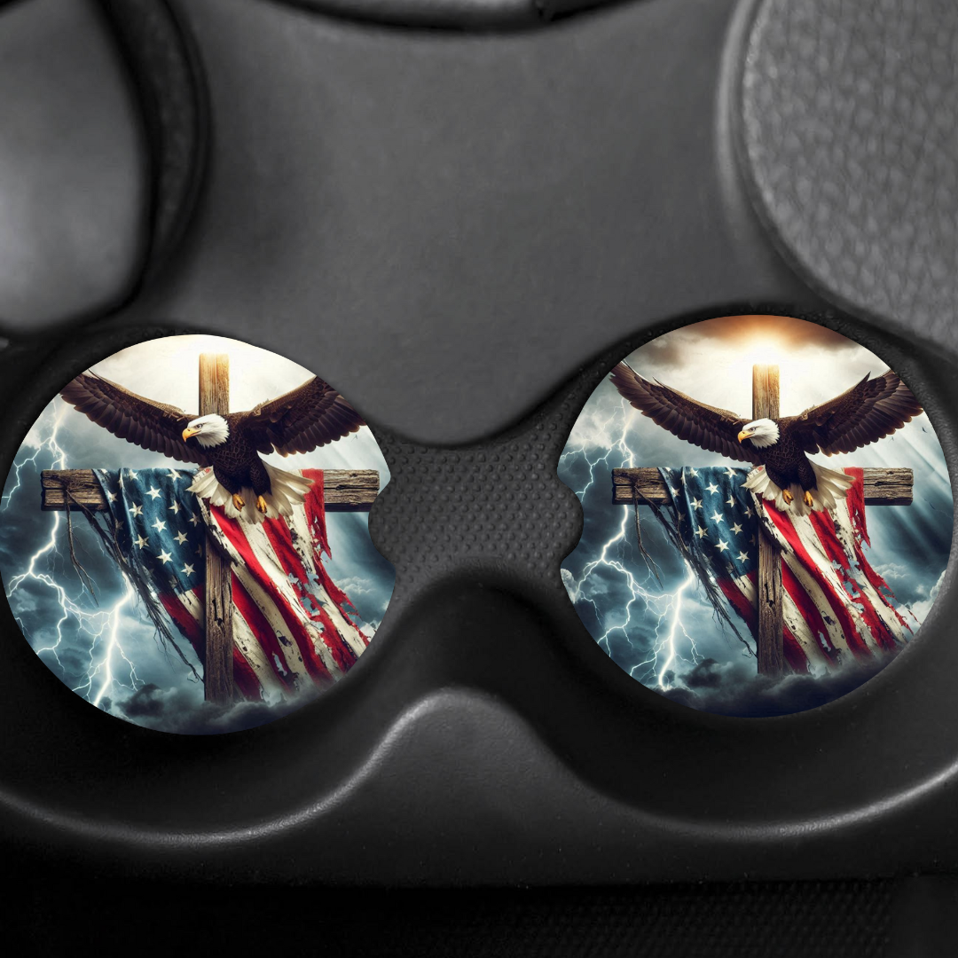 The God & Country Car Coasters