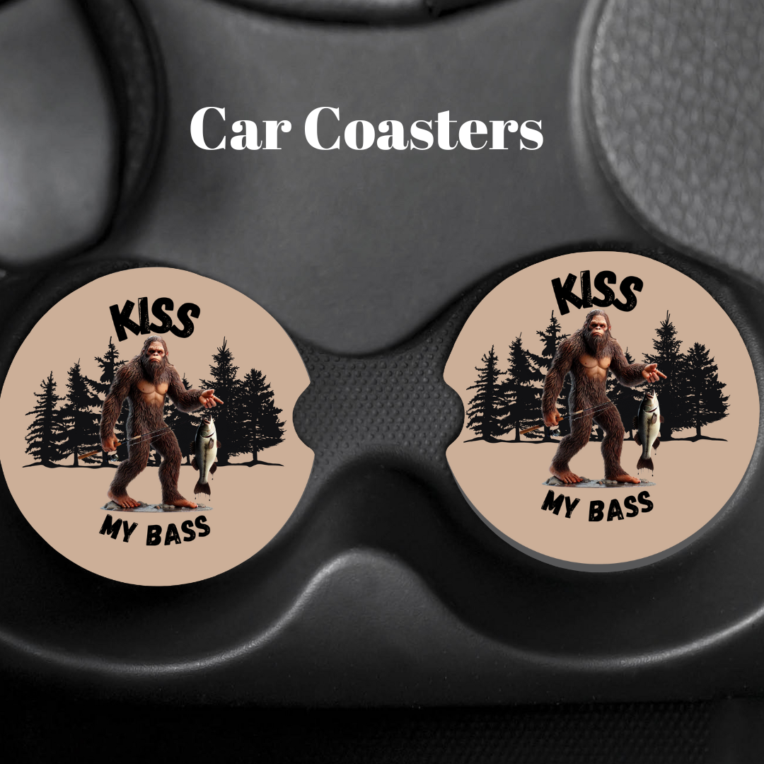 Kiss My Bass β Car Coaster Set