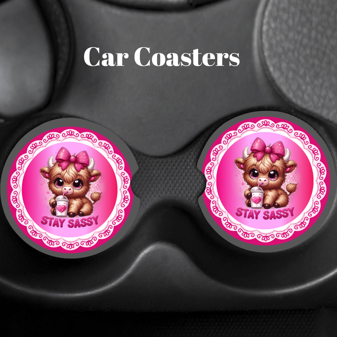 Highland Sass Car Coasters