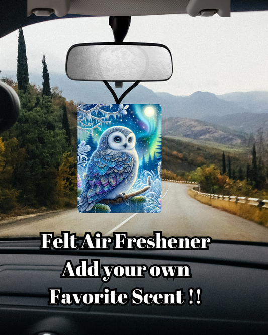 Enchanted Aurora Owl Felt Air Freshener (Add Your Own Scent)