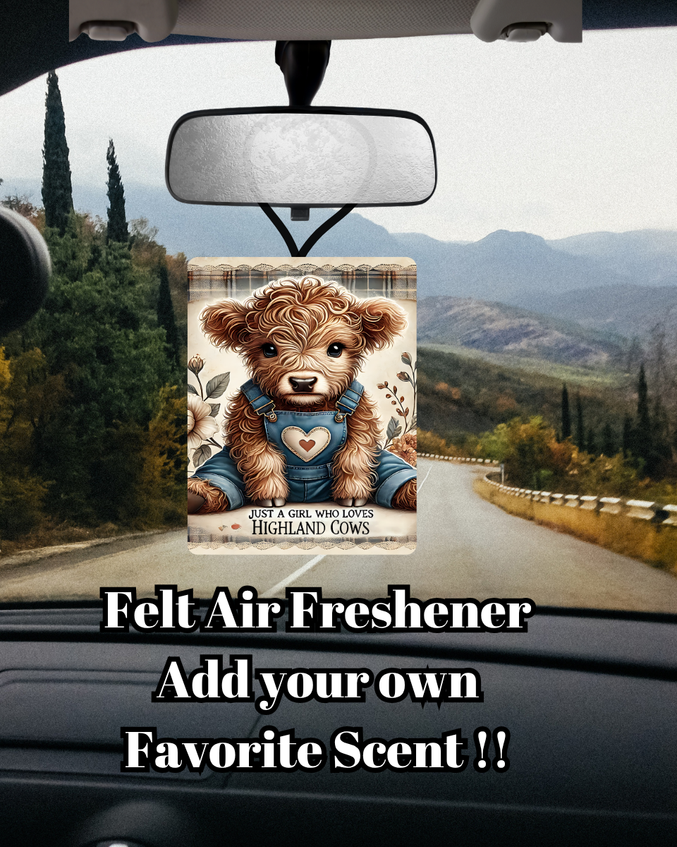 Highland Cuddle-Cub Felt Air Freshener (Add Your Own Scent)