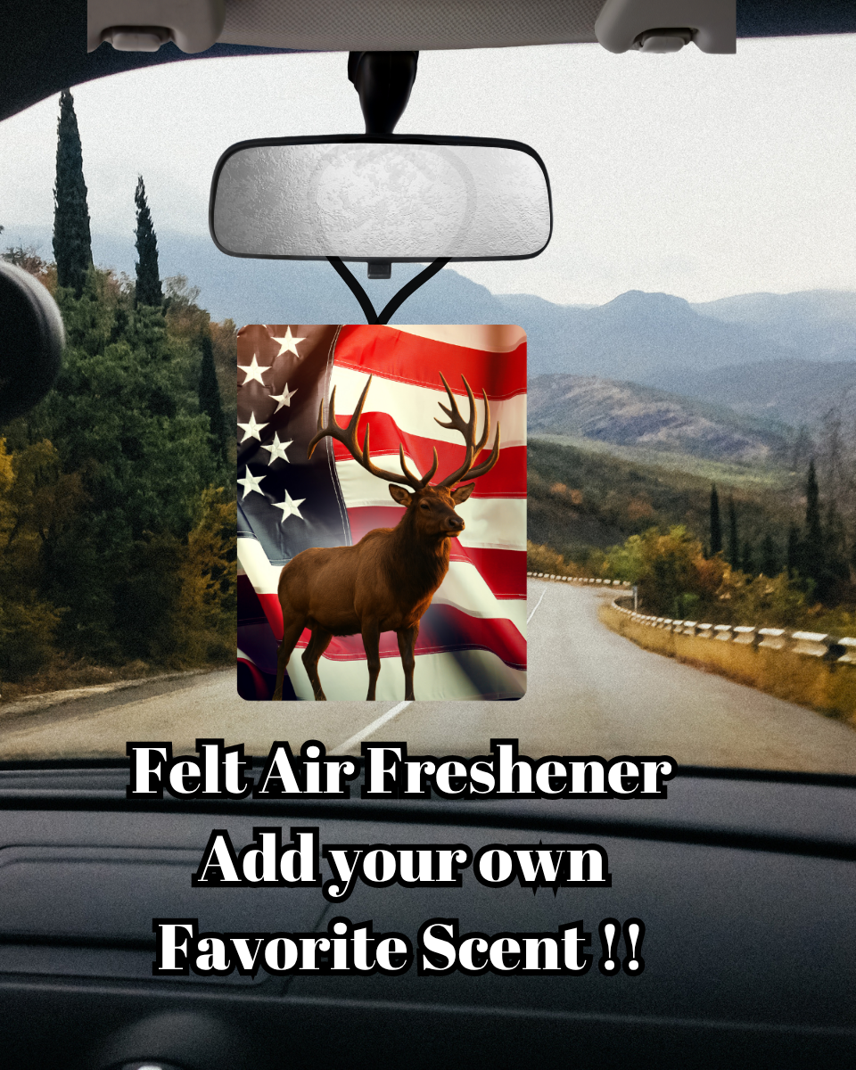 Patriotic Elk Felt Air Freshener — Add Your Own Scent