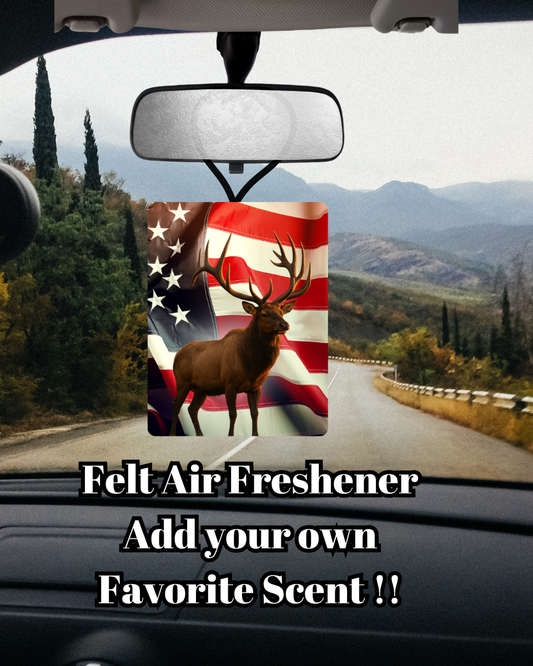 Patriotic Elk Felt Air Freshener — Add Your Own Scent