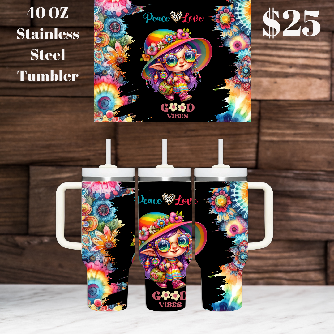 Hippie Gnome 40oz Stainless Steel Tumblers