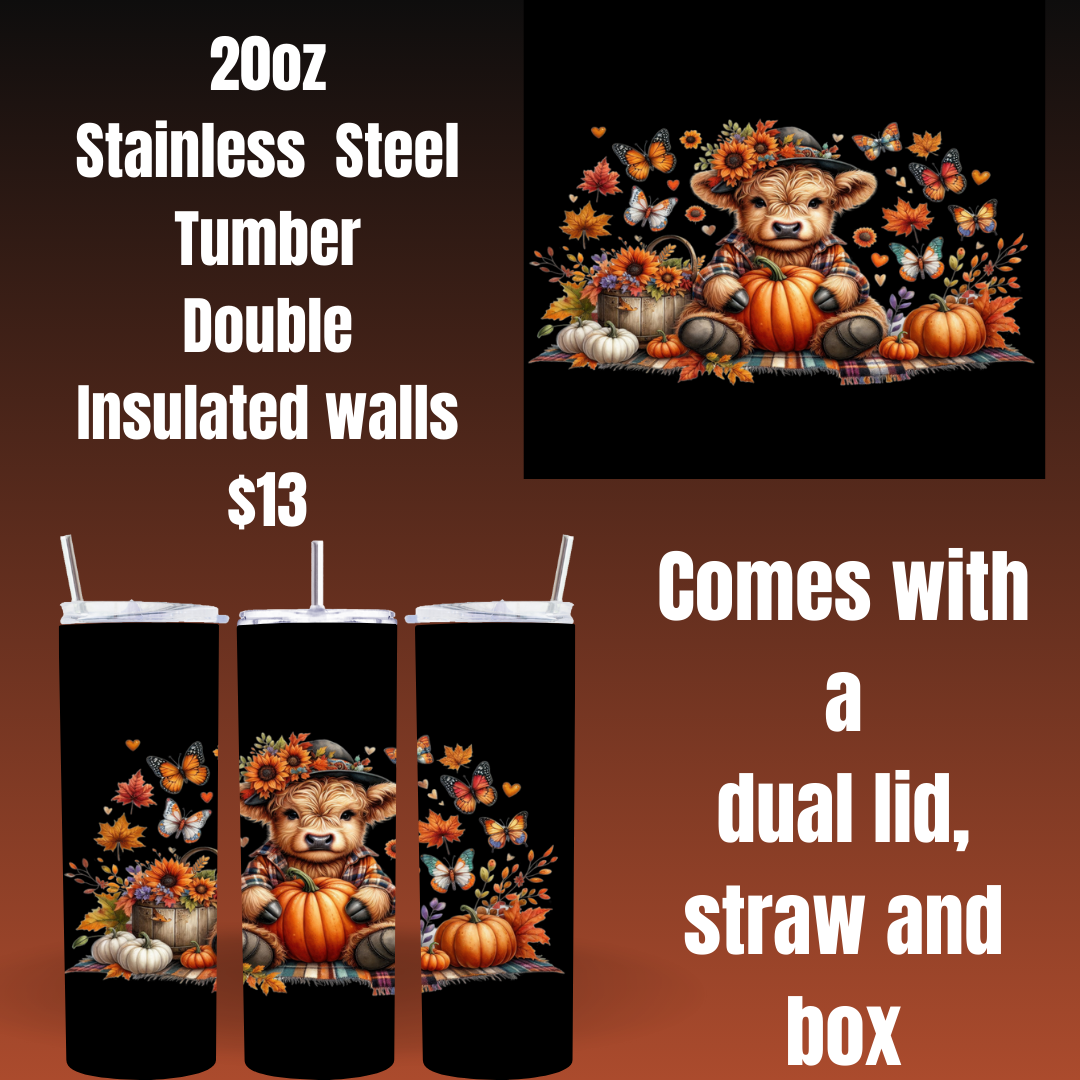 Highland Autumn 20 oz Stainless Steel Tumbler
