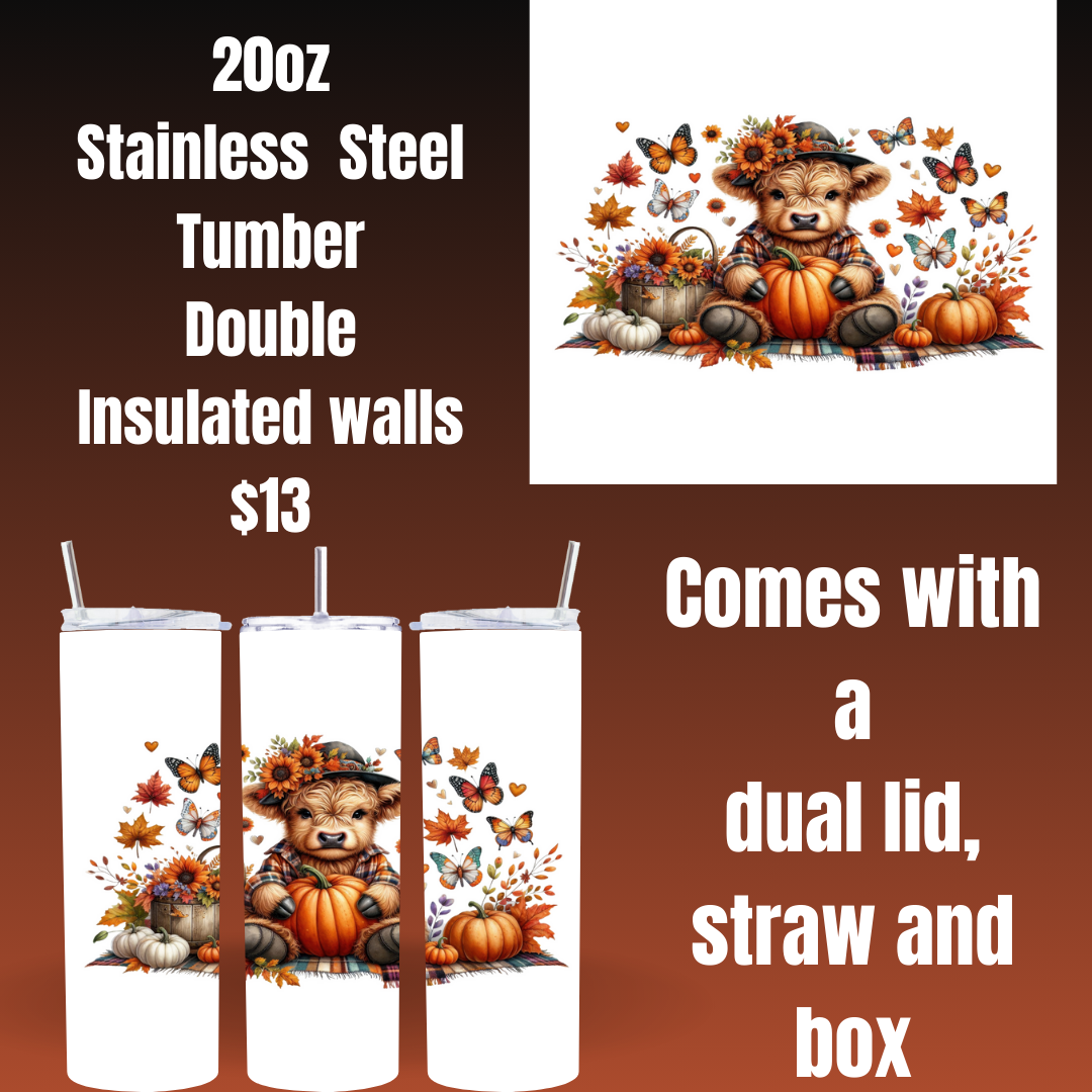 Highland Autumn 20 oz Stainless Steel Tumbler