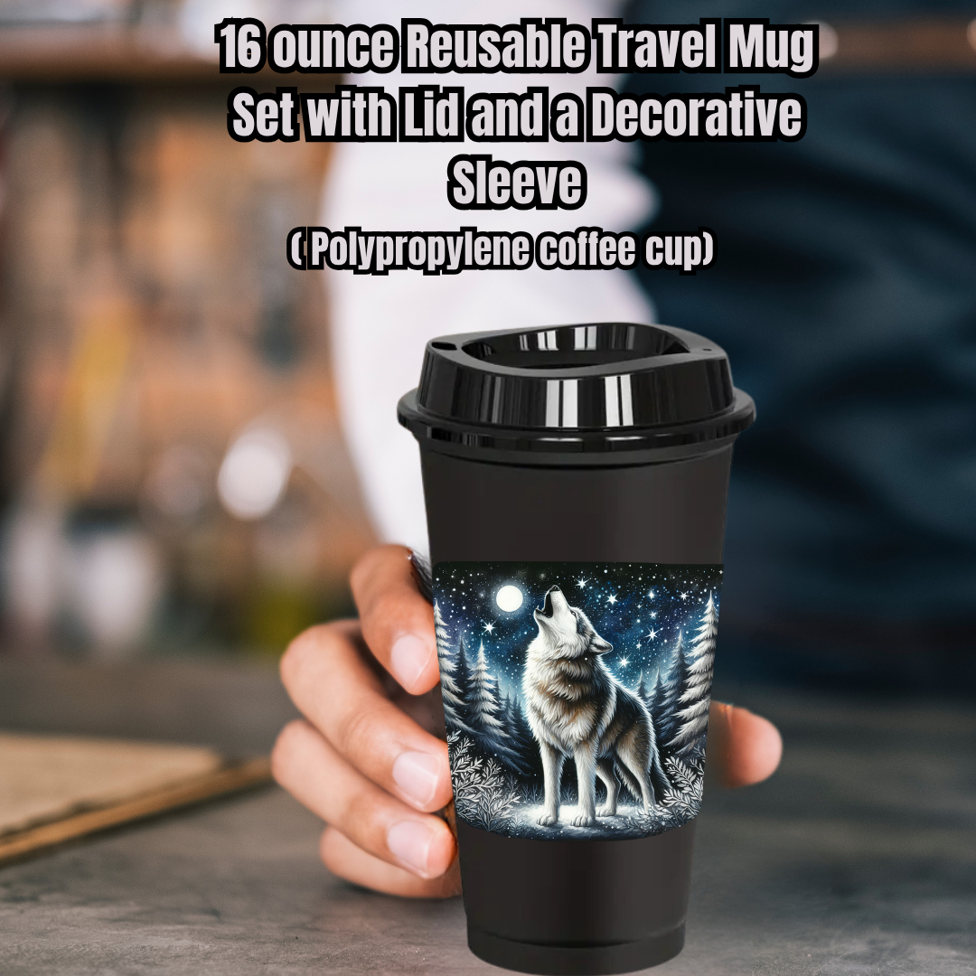 Moonlit Howl Wolf Travel Mug Collection