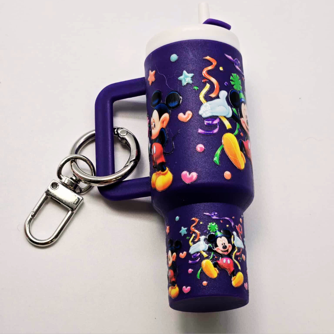 Purple Character Mini Tumbler Keychain with Chapstick Holder