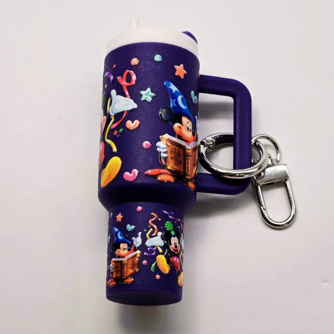 Purple Character Mini Tumbler Keychain with Chapstick Holder