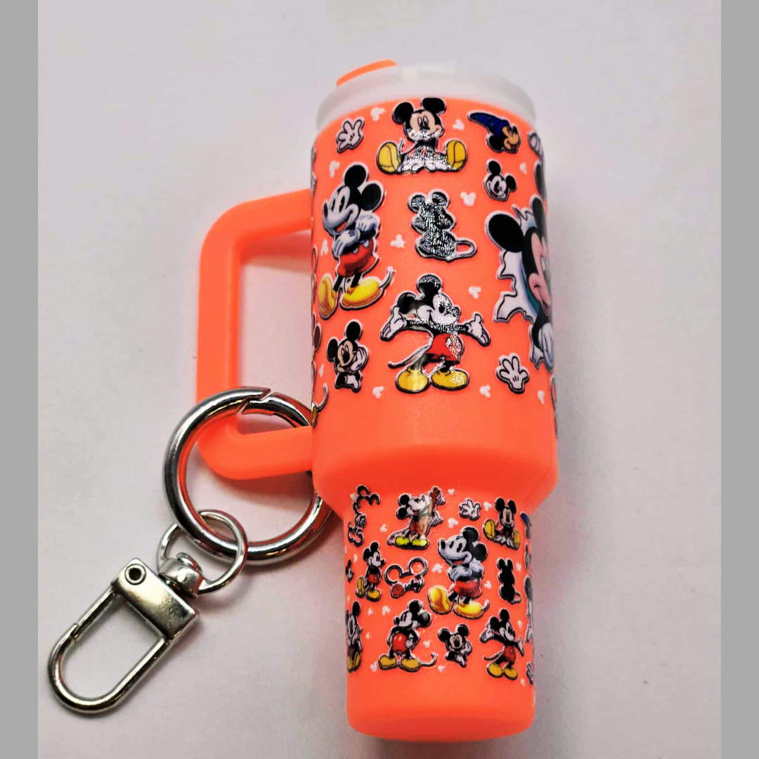 Orange Character Mini Tumbler Keychain with Chapstick Holder