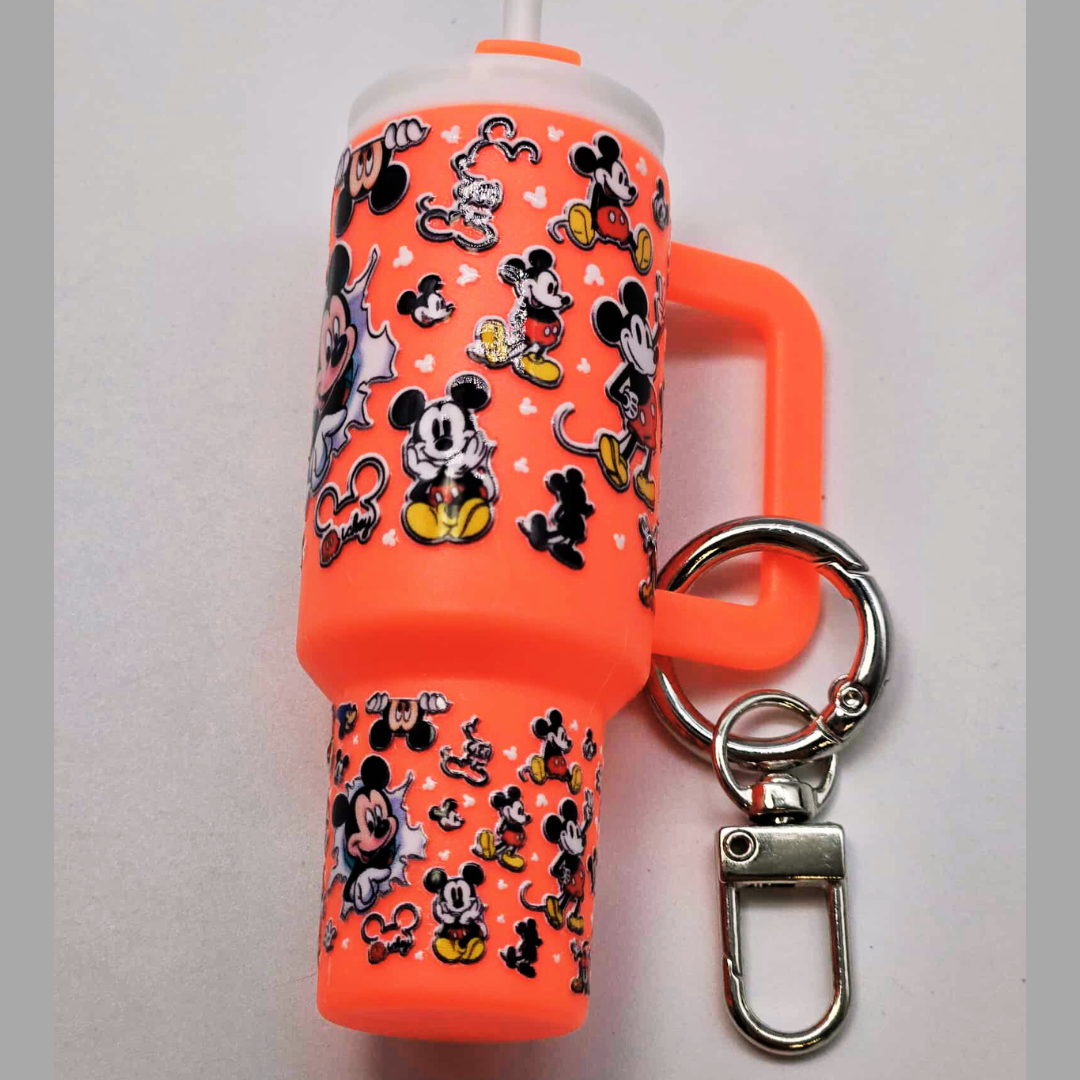 Orange Character Mini Tumbler Keychain with Chapstick Holder