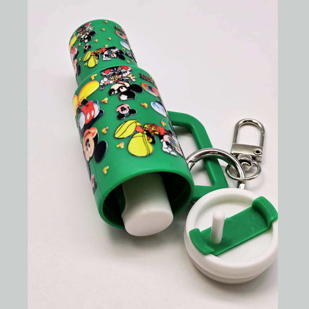 Green Character Mini Tumbler Keychain with Chapstick Holder