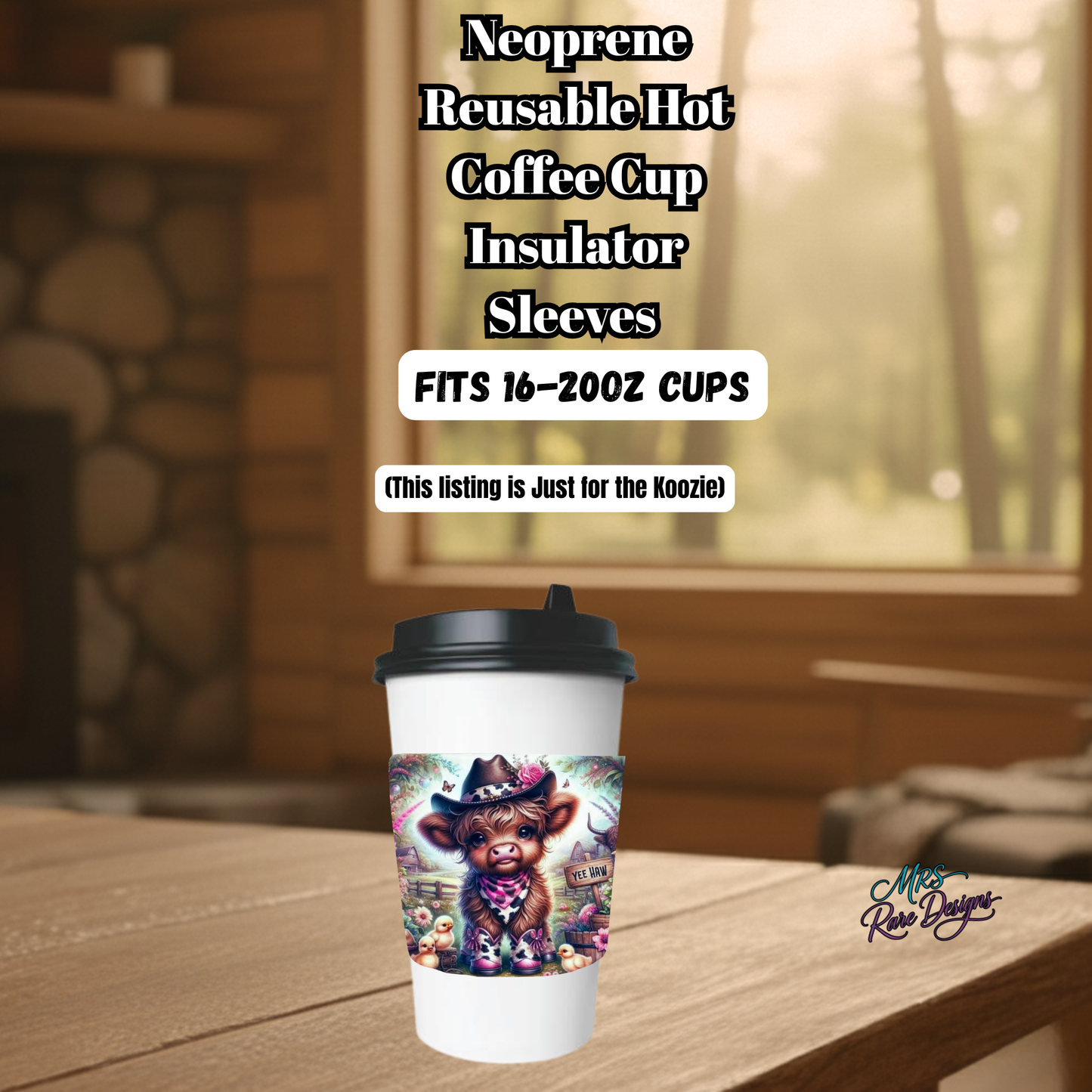 Highland Cow Coffee Sleeve Cowgirl Cute