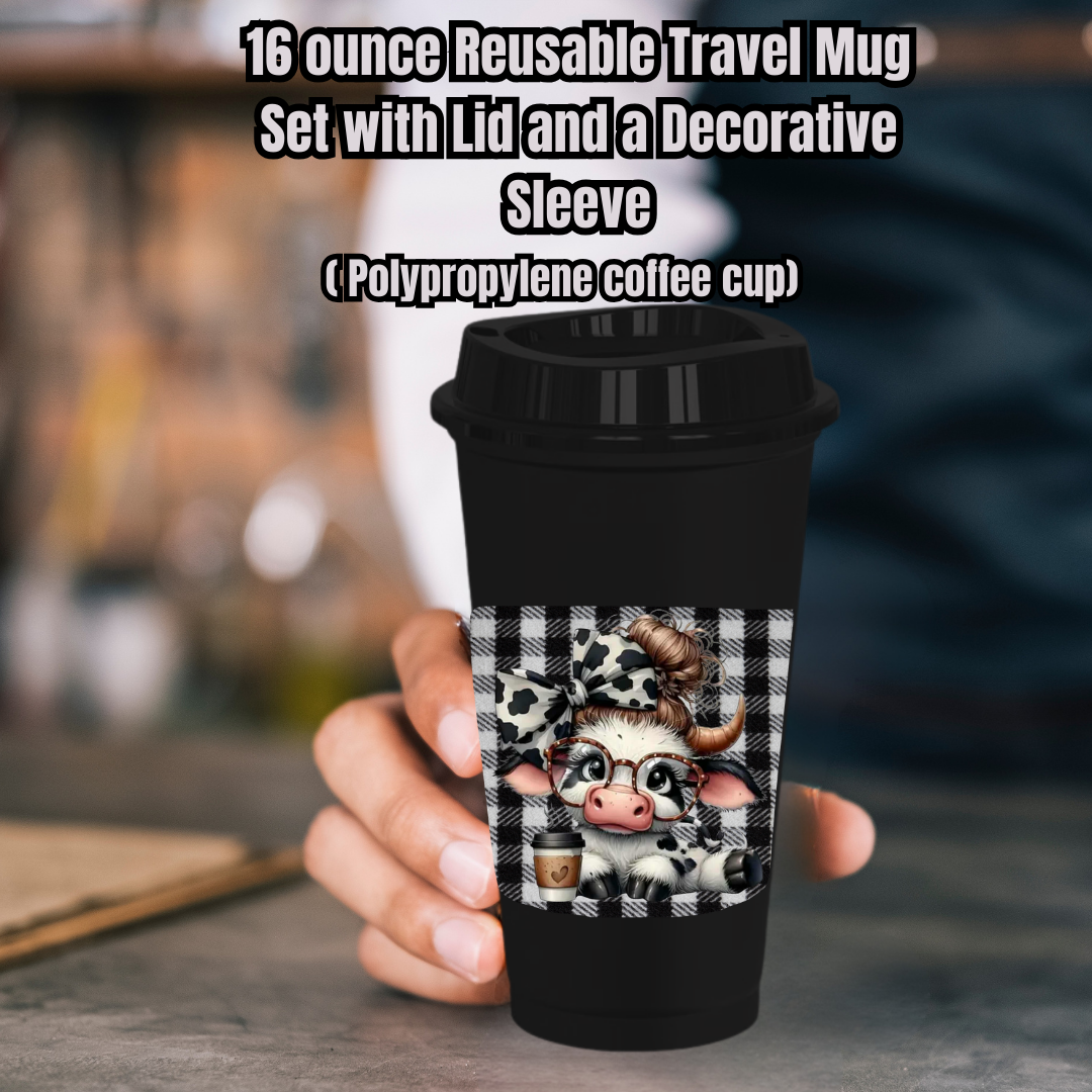 Cow Print Cutie 16oz Travel Mug Collection