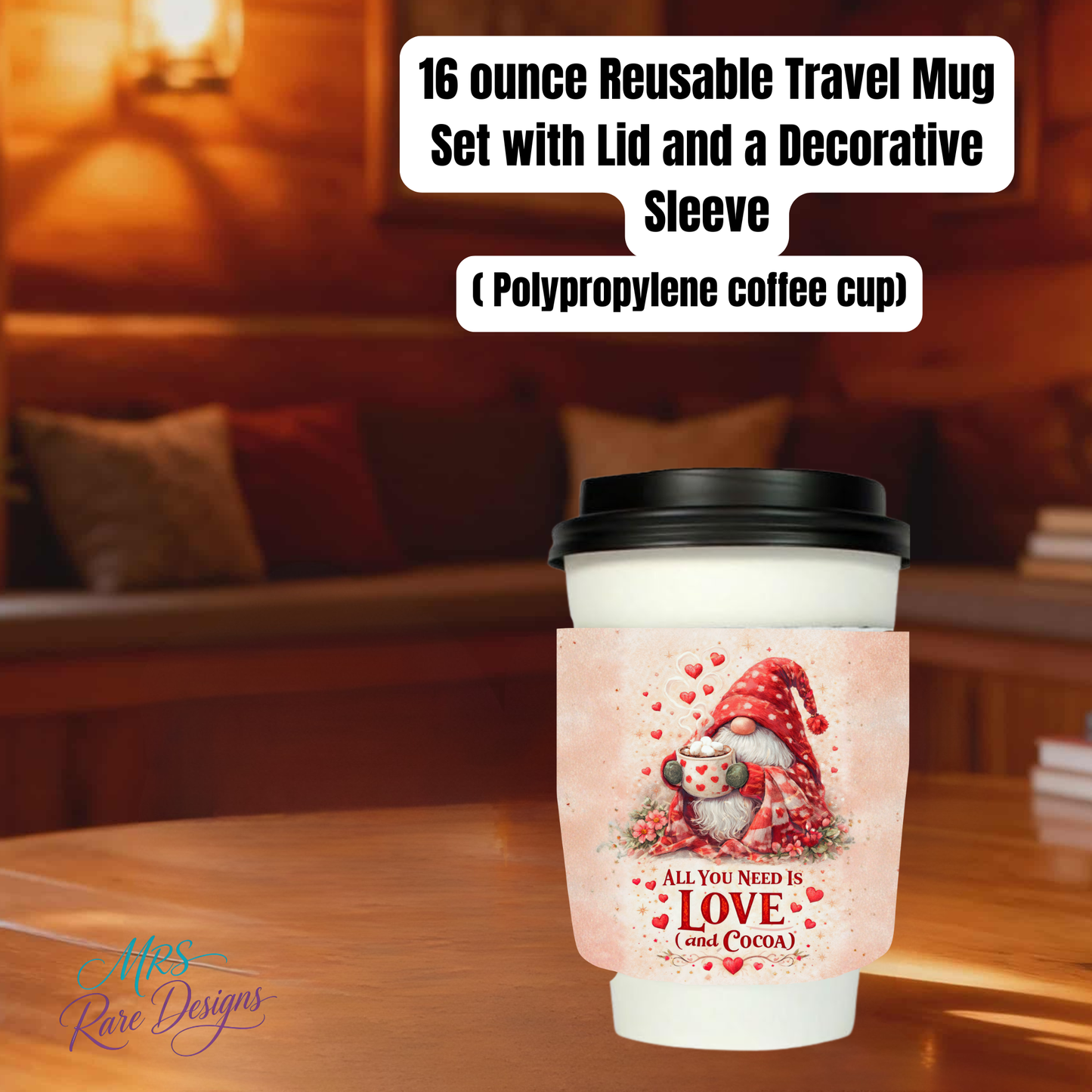 Love Collection Coffee Mug Sleeves – Reusable Decorative Cozy Wraps (4 Designs)