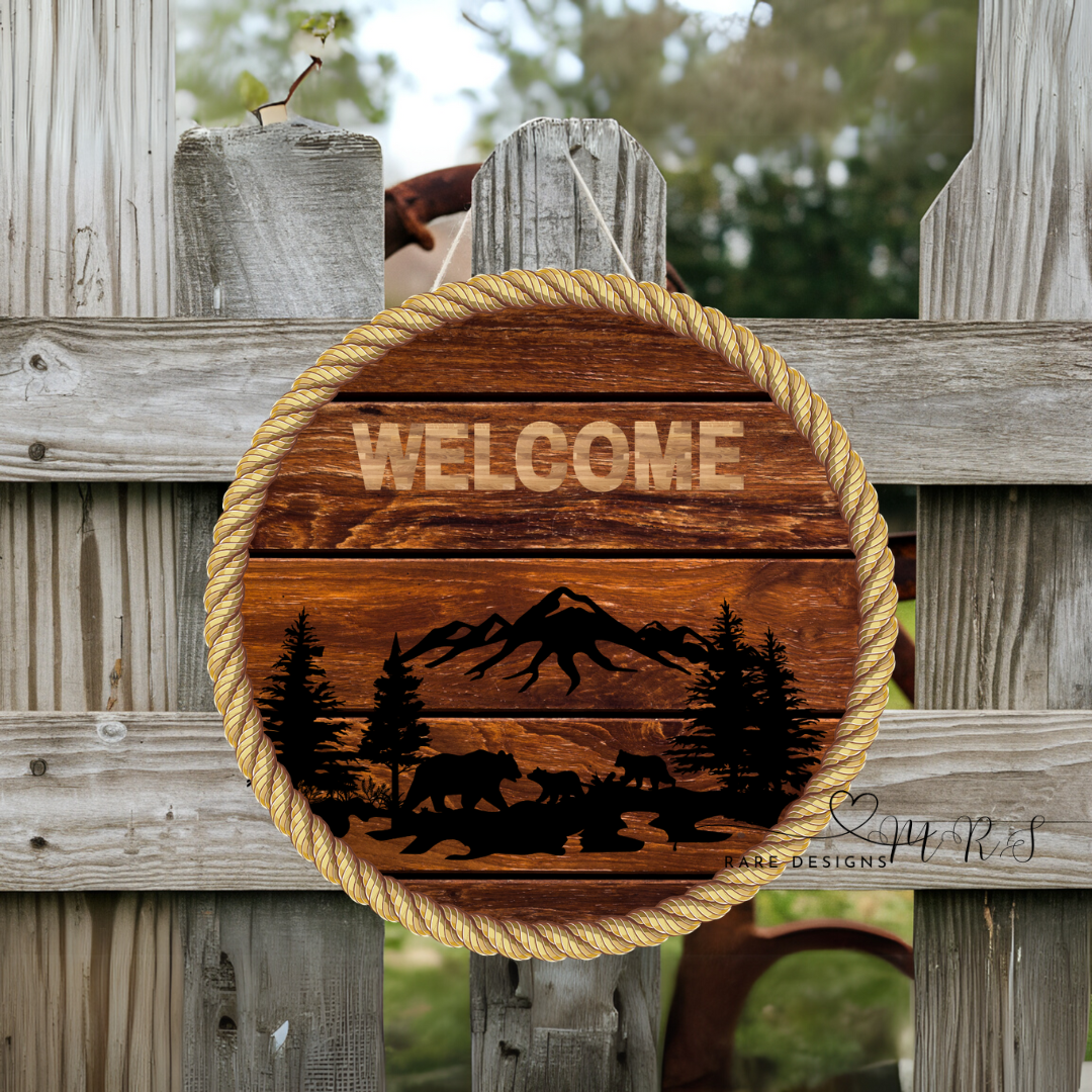 Rustic Wild Welcome Round Sign Collection