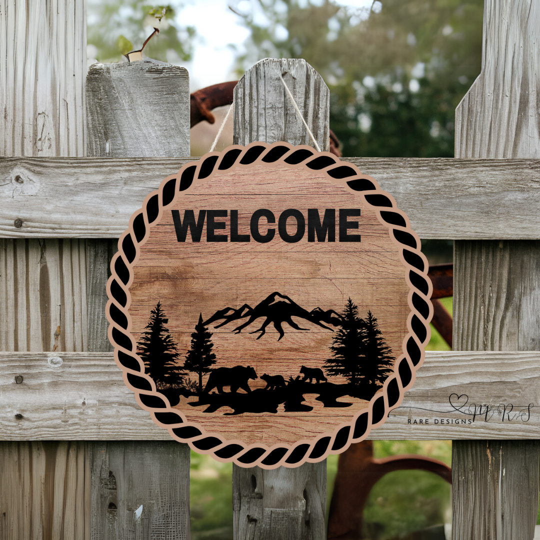 Rustic Wild Welcome Round Sign Collection