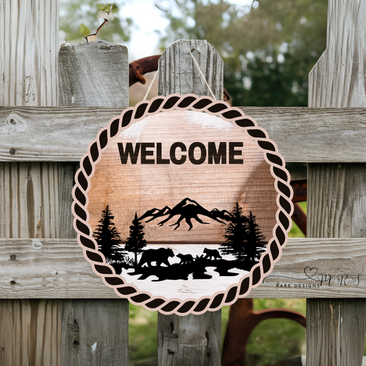 Rustic Wild Welcome Round Sign Collection