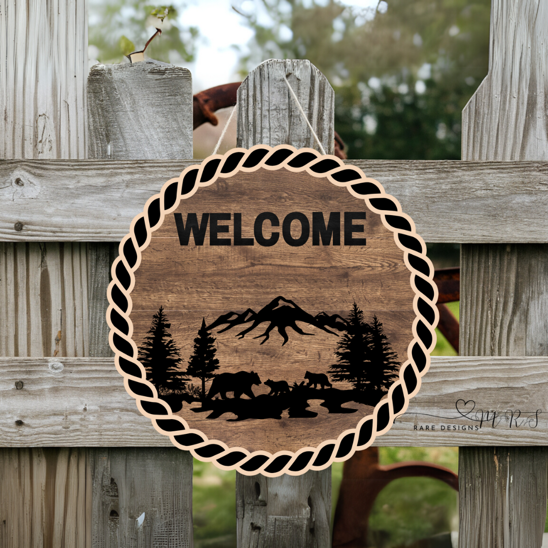 Rustic Wild Welcome Round Sign Collection