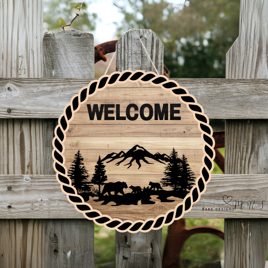 Rustic Wild Welcome Round Sign Collection