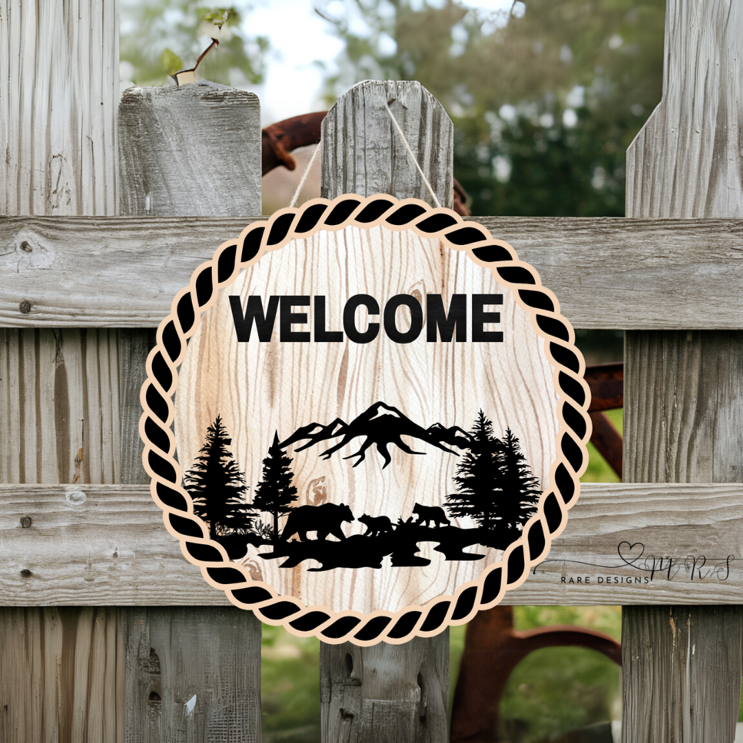 Rustic Wild Welcome Round Sign Collection