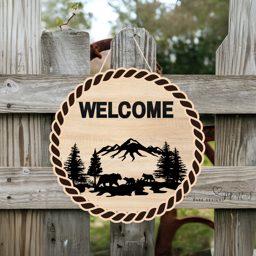 Rustic Wild Welcome Round Sign Collection