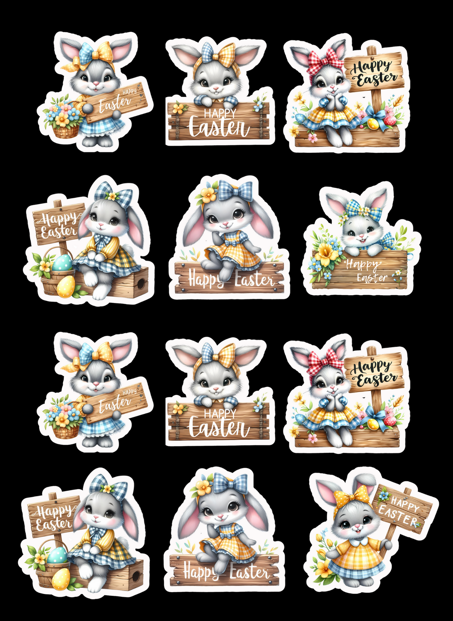 Hoppy Easter Bunny Stickers