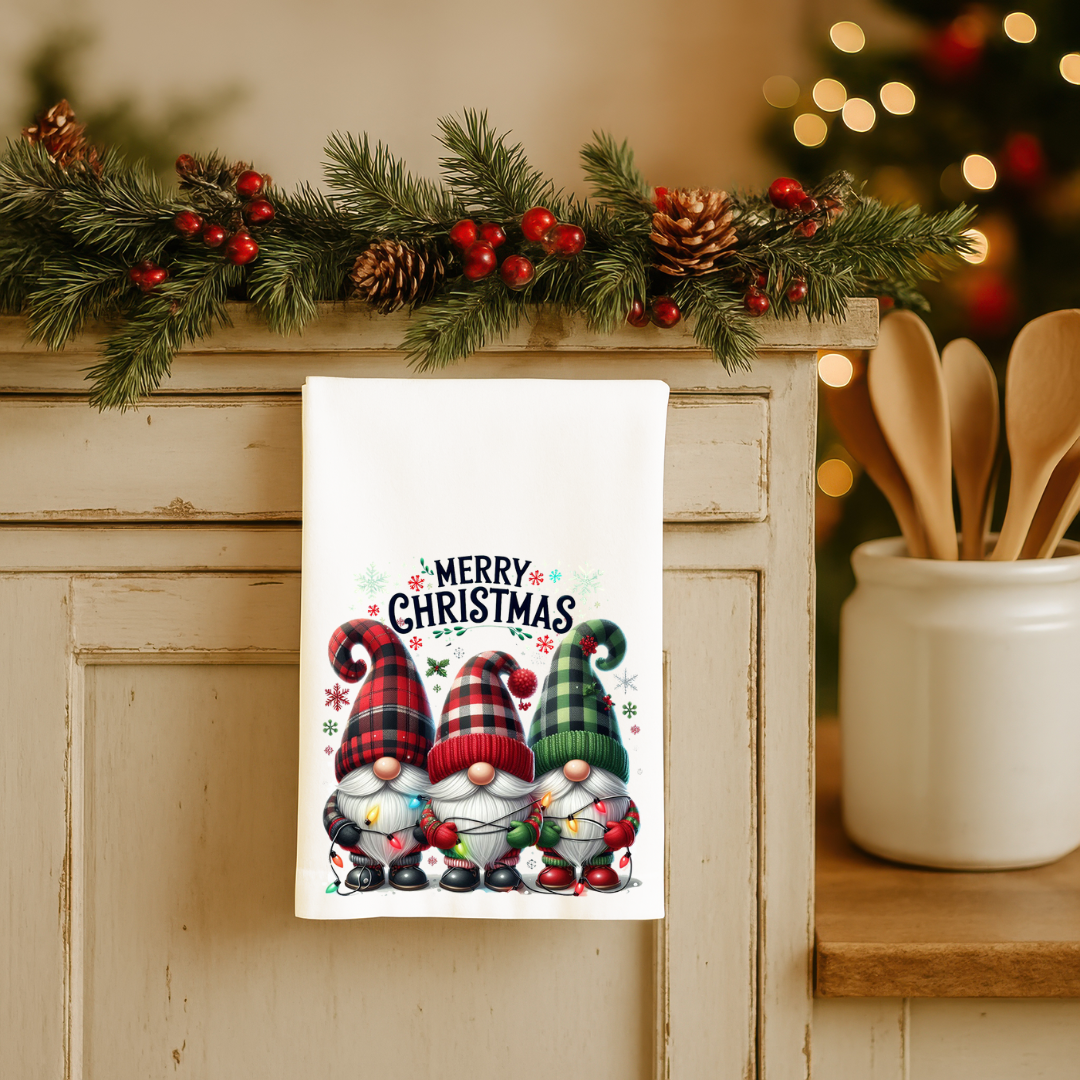Merry Gnome Christmas Towel
