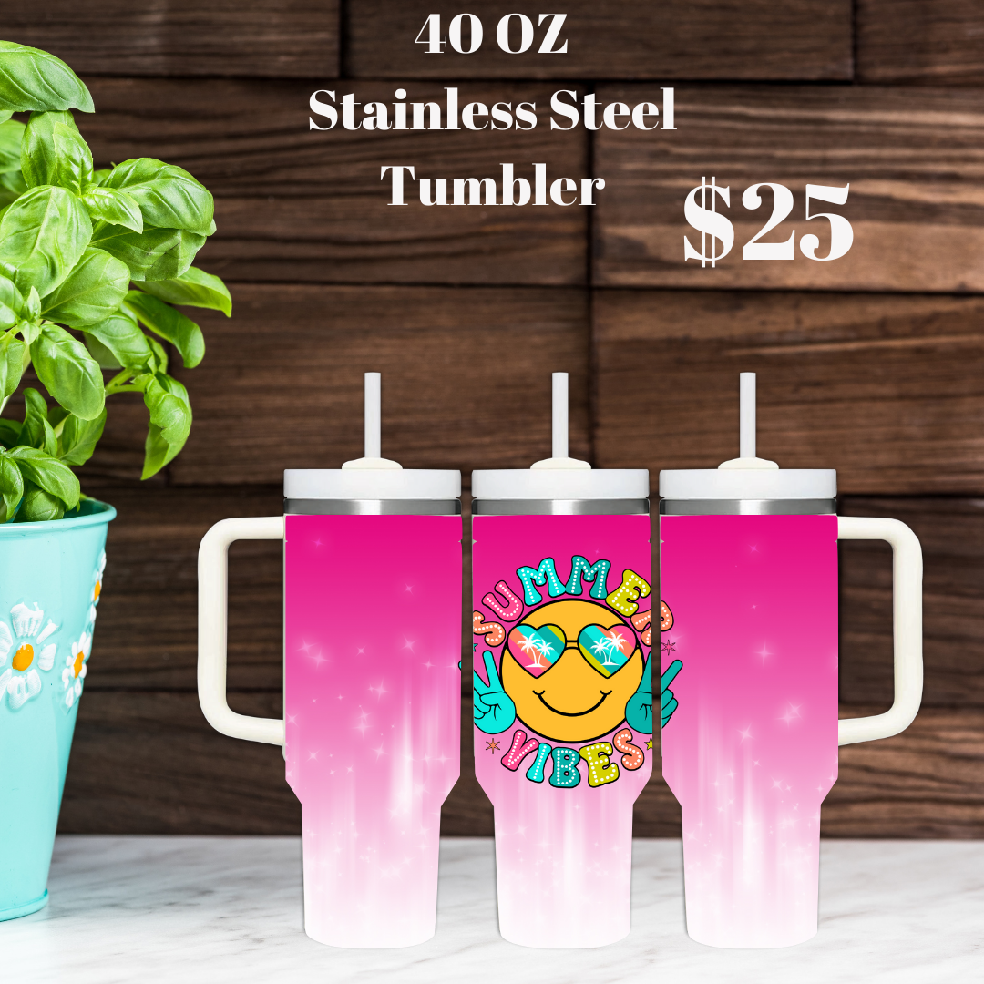 Summer Vibes 40oz Stainless Steel Tumbler