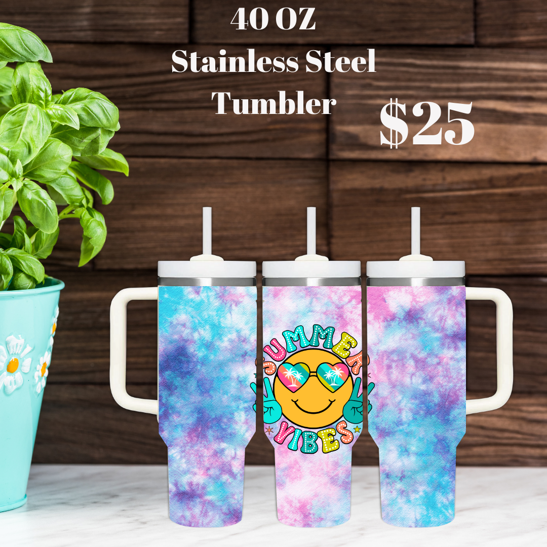 Summer Vibes 40oz Stainless Steel Tumbler
