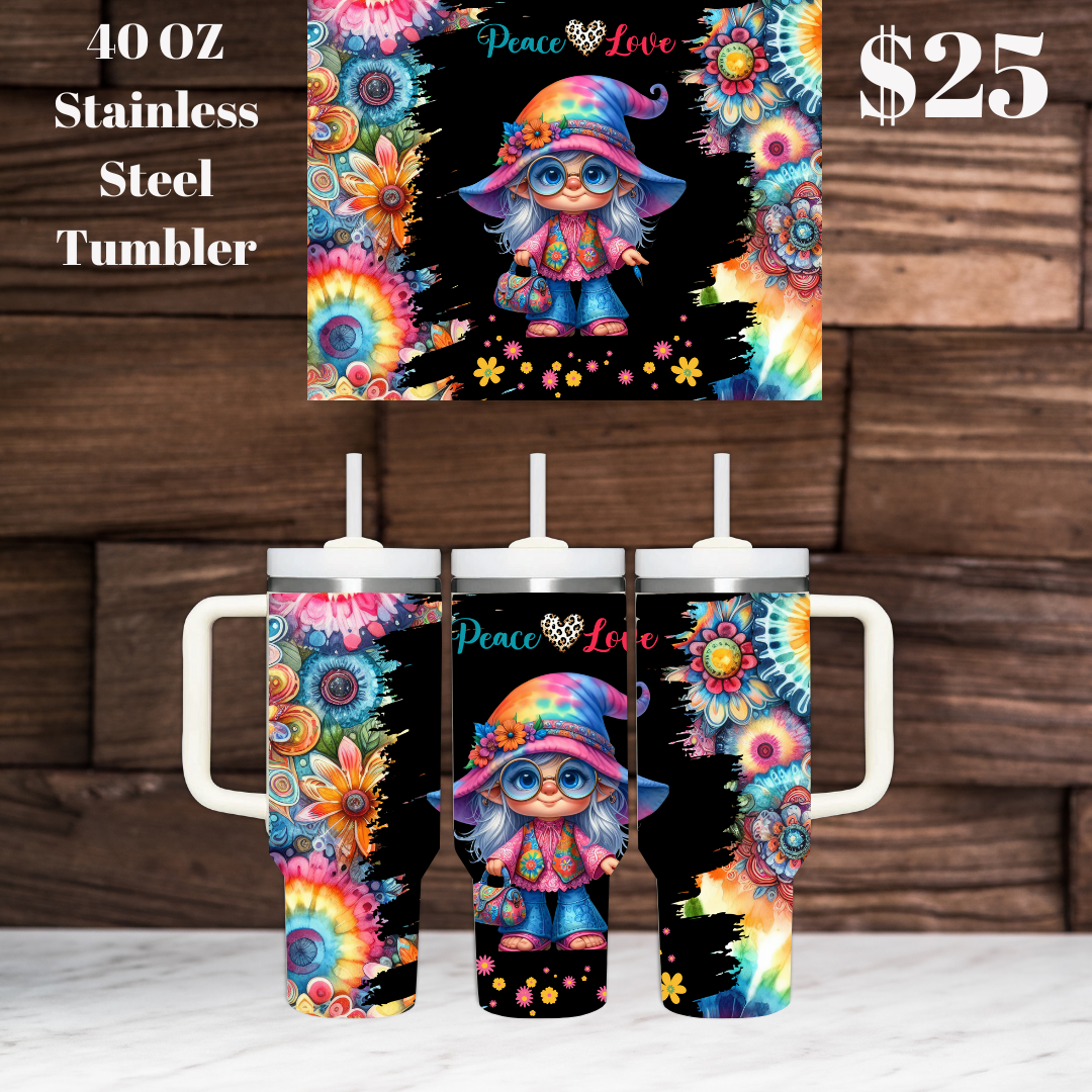 Hippie Gnome 40oz Stainless Steel Tumblers