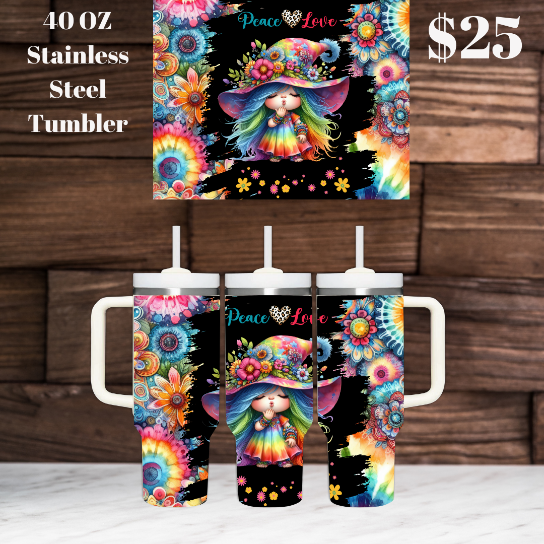 Hippie Gnome 40oz Stainless Steel Tumblers