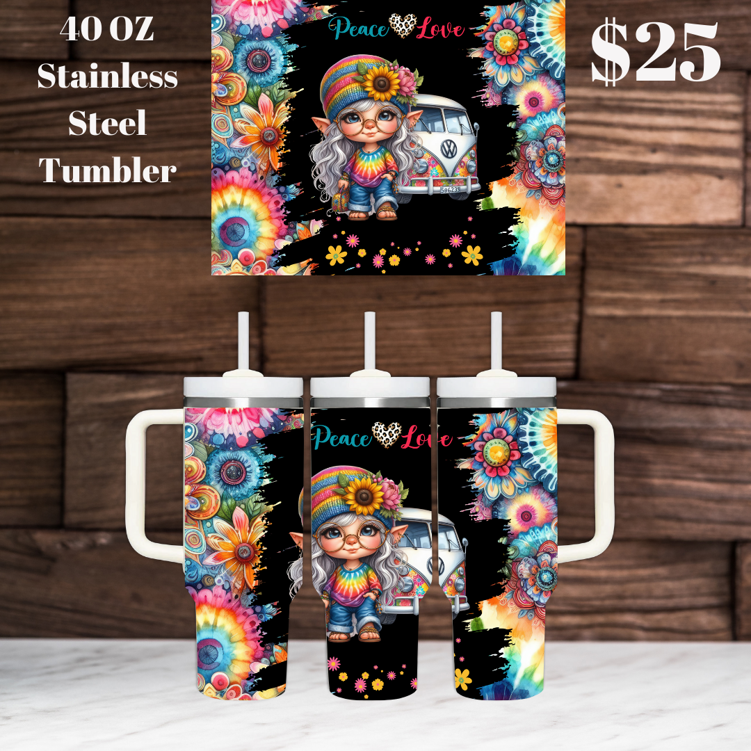 Hippie Gnome 40oz Stainless Steel Tumblers