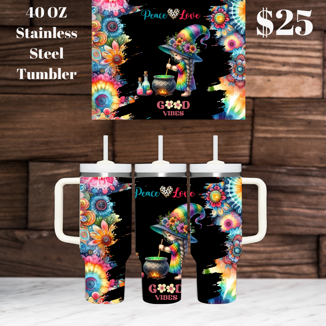 Hippie Gnome 40oz Stainless Steel Tumblers