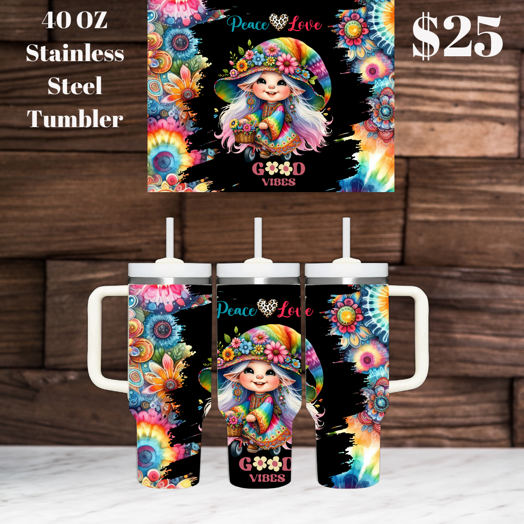 Hippie Gnome 40oz Stainless Steel Tumblers