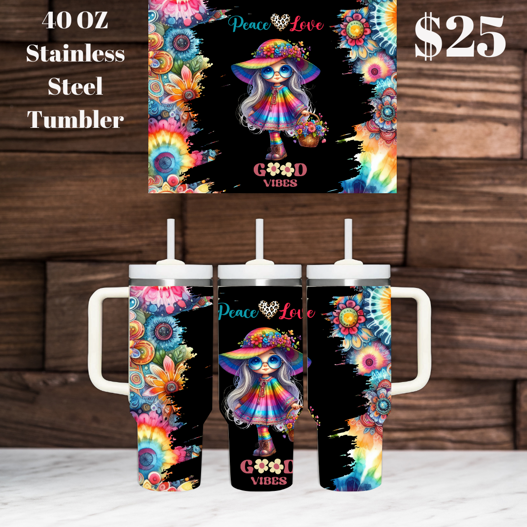 Hippie Gnome 40oz Stainless Steel Tumblers