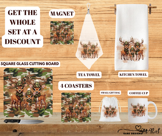 Camo Whitetail Family Cozy Cabin Kitchen Set — 7-Piece Bundle