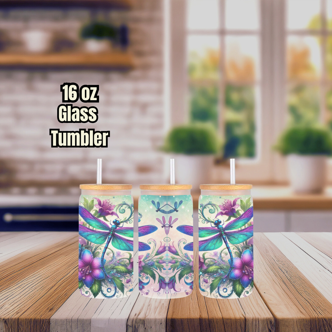 Whimsy Wings Glass Tumbler β 16oz